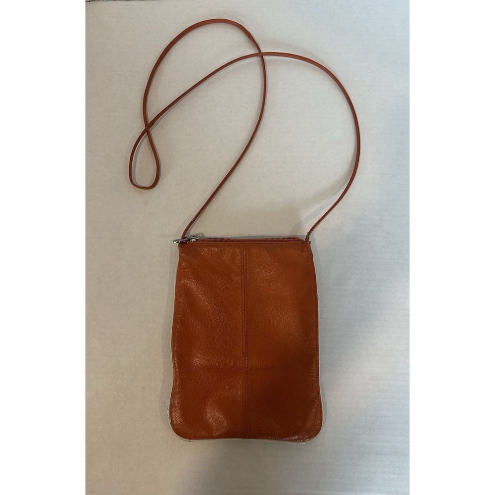 Maxima Wilson's Leather Crossbody Purse Bag Zipper Brown Vintage